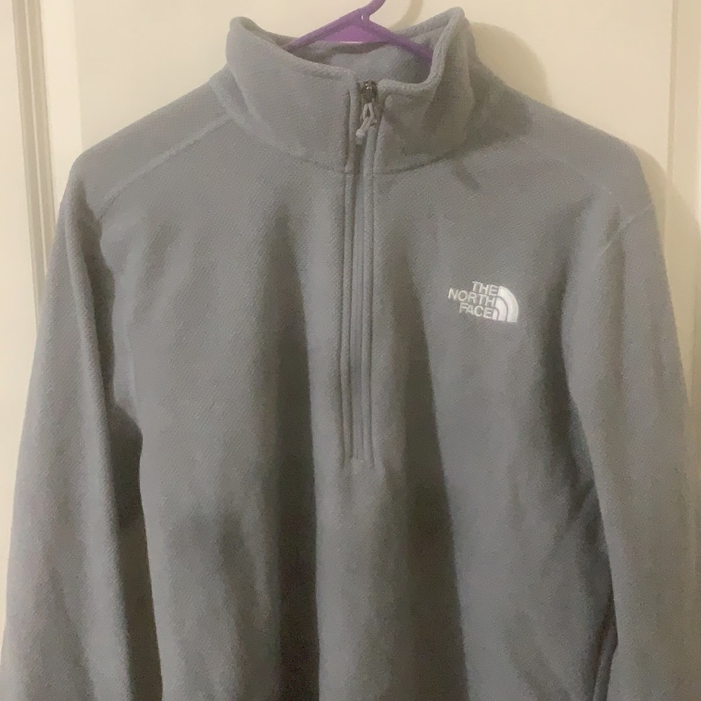 Grey North face 3/4 pullover